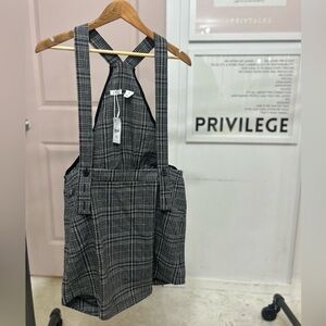 Priv- NWT Plaid Suspender Skirt